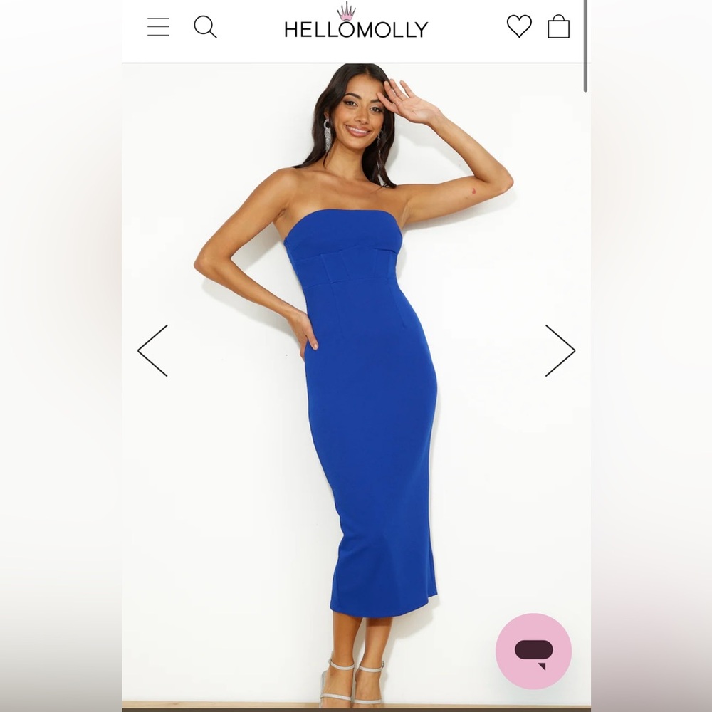 Party palace midi dress in cobalt blue